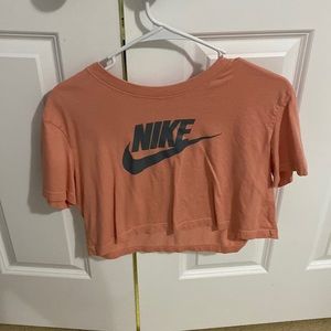 Coral Nike crop tee